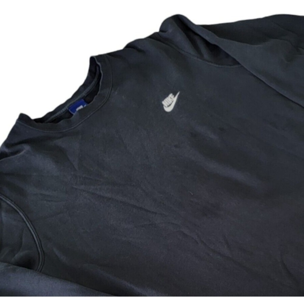 VTG Nike Men's Crewneck Sweatshirt‎ 90's Swoosh Essentials Blue Label XL Black